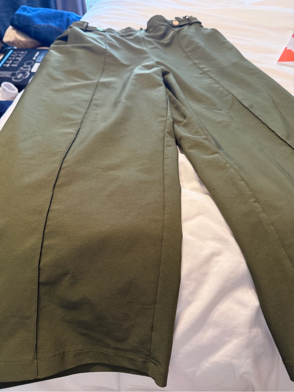 Grace Karin Olive Green Dress Pants - Military Details
